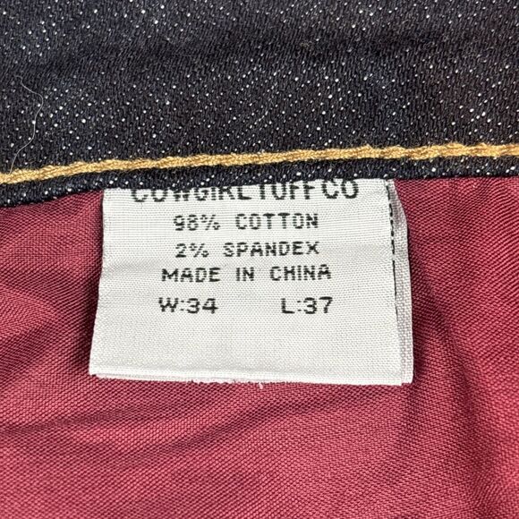 Cowgirl Tuff NWT Just Tuff Jeans Women 34 XLong Dark Wash Natural Waist Stretch - Picture 10 of 12
